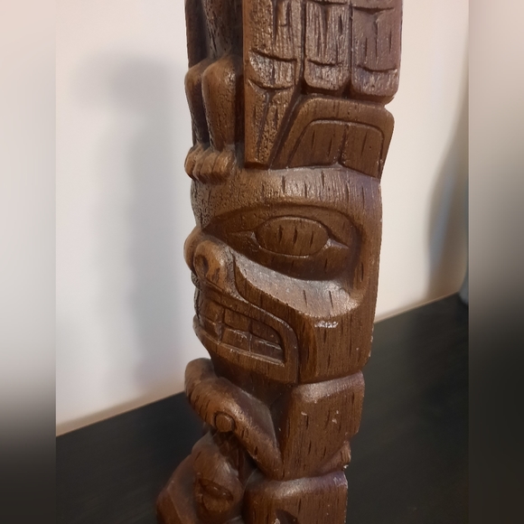 Large Vintage RARE Pearlite Wax Haida Totem Pole Candle - Picture 8 of 13